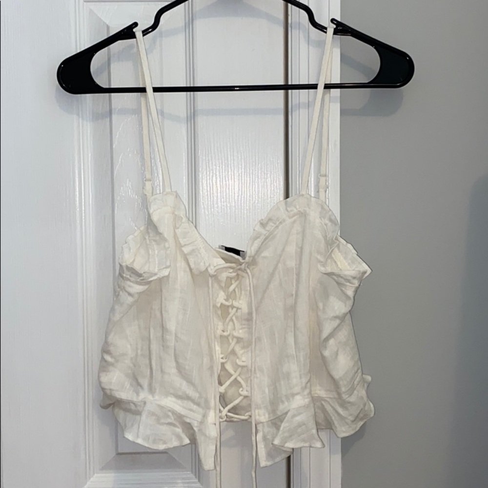 Princess poly white crop top